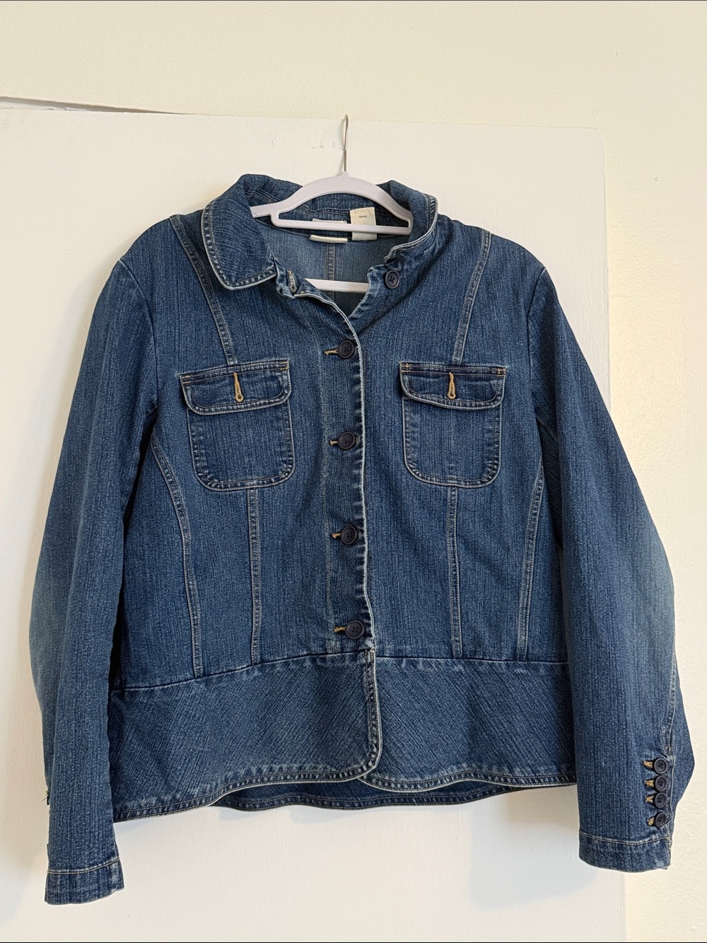 St. John's Bay Dark Blue Denim Jacket with Chest Pockets